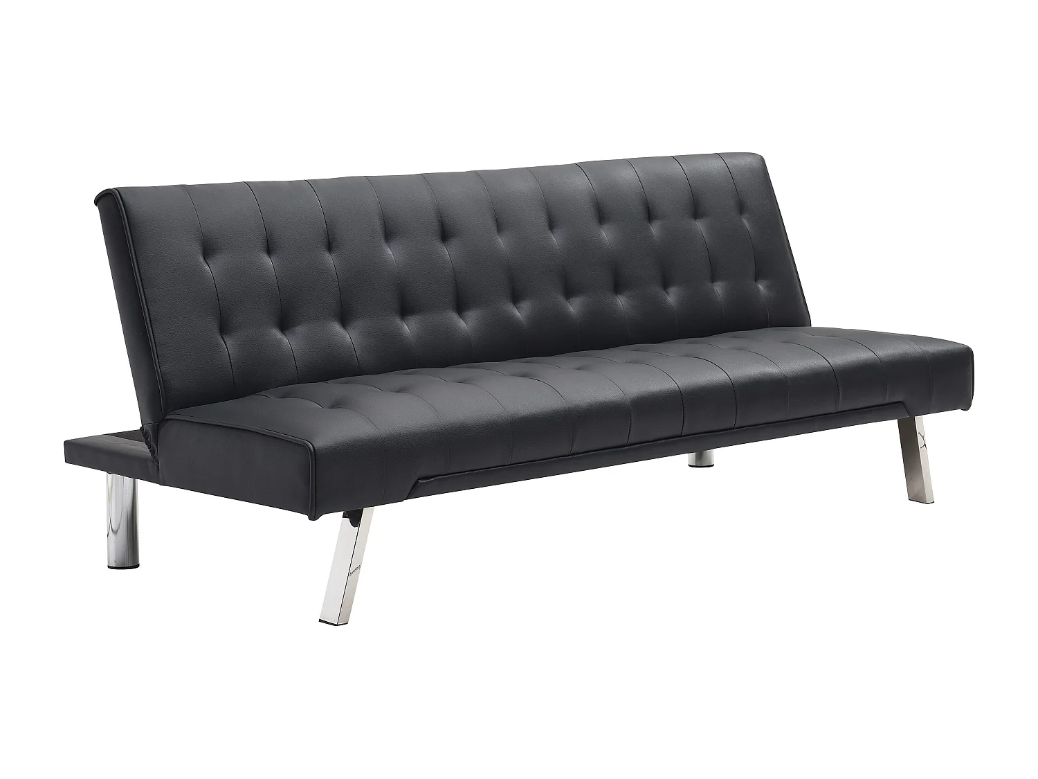 Divano letto clic clac in similpelle Nero - GUILLAUME