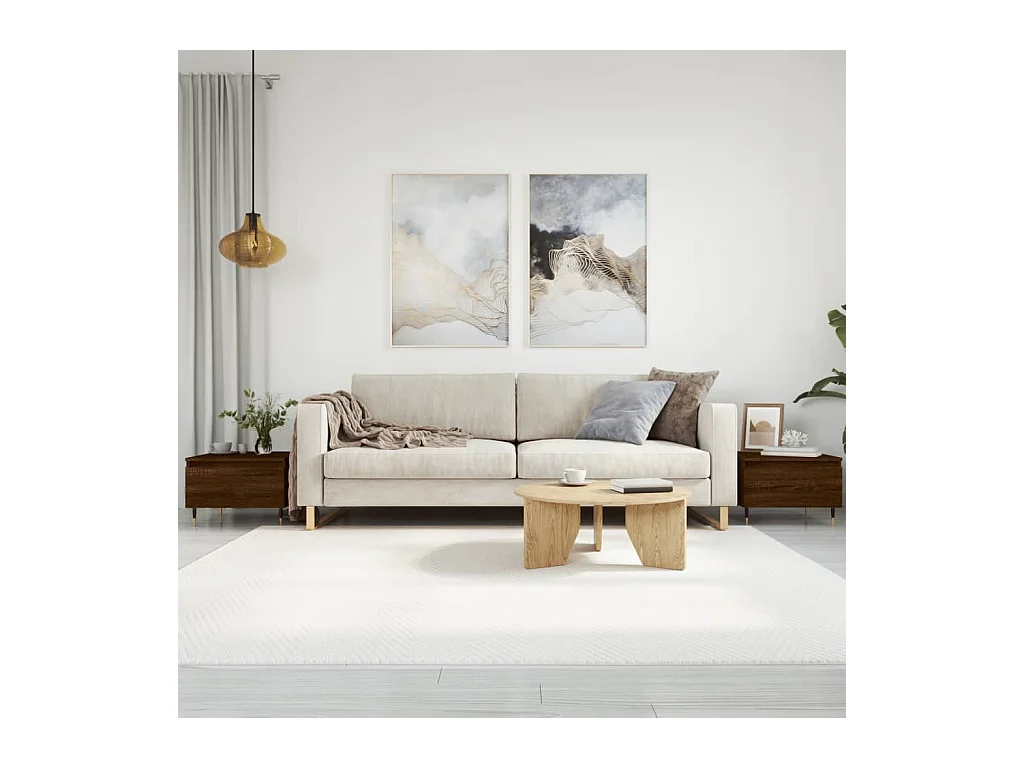 Goldene Couchtische, 2 Stück, braune Eiche, 50 x 46 x 35 cm, Holzwerkstoff