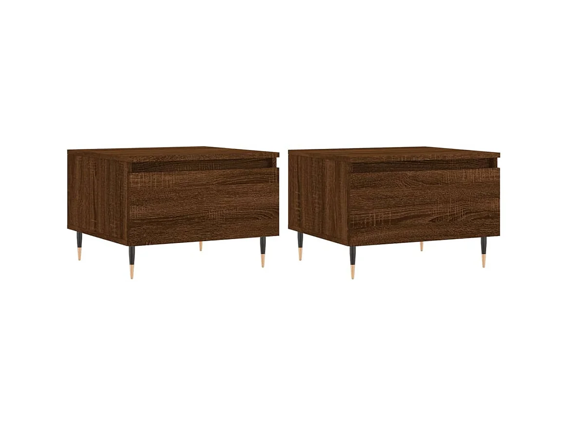 Tables basses 2 pcs chêne marron 50x46x35 cm bois d'ingénierie
