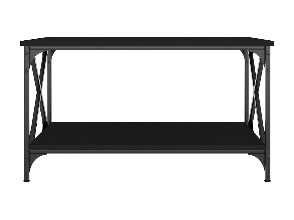 Mesa de centro dourada preta 80x50x45 cm Madeira e ferro