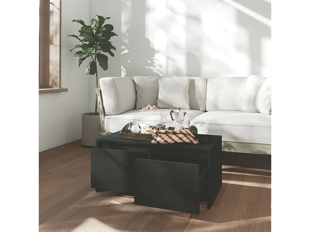 Table basse Noir 90x50x41,5 cm Aggloméré