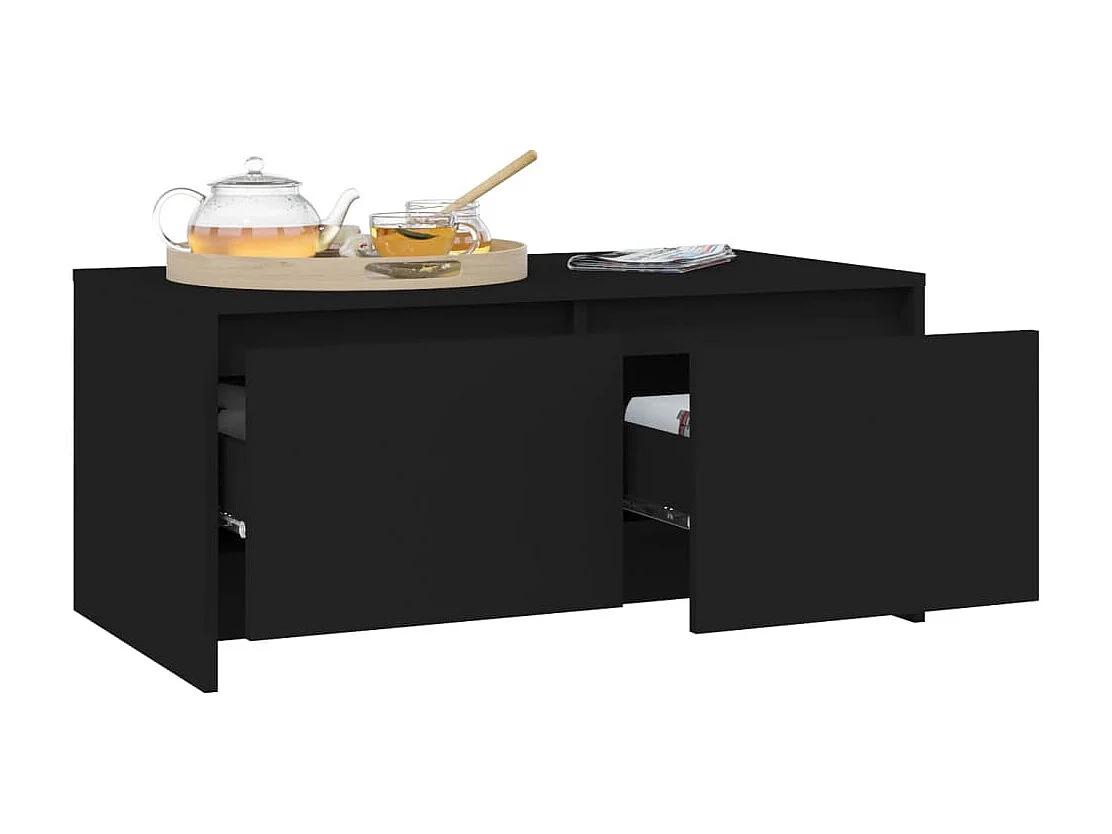 Table basse Noir 90x50x41,5 cm Aggloméré