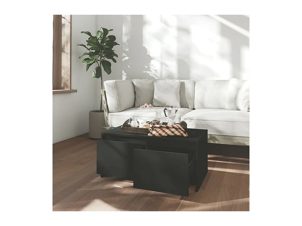 Gold Salontafel Zwart 90x50x41,5 cm Spaanplaat