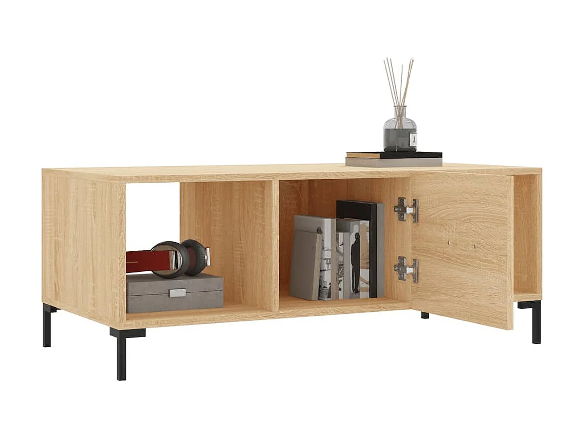 Tavolino in rovere Sonoma color oro 102x50x40 cm in multistrato