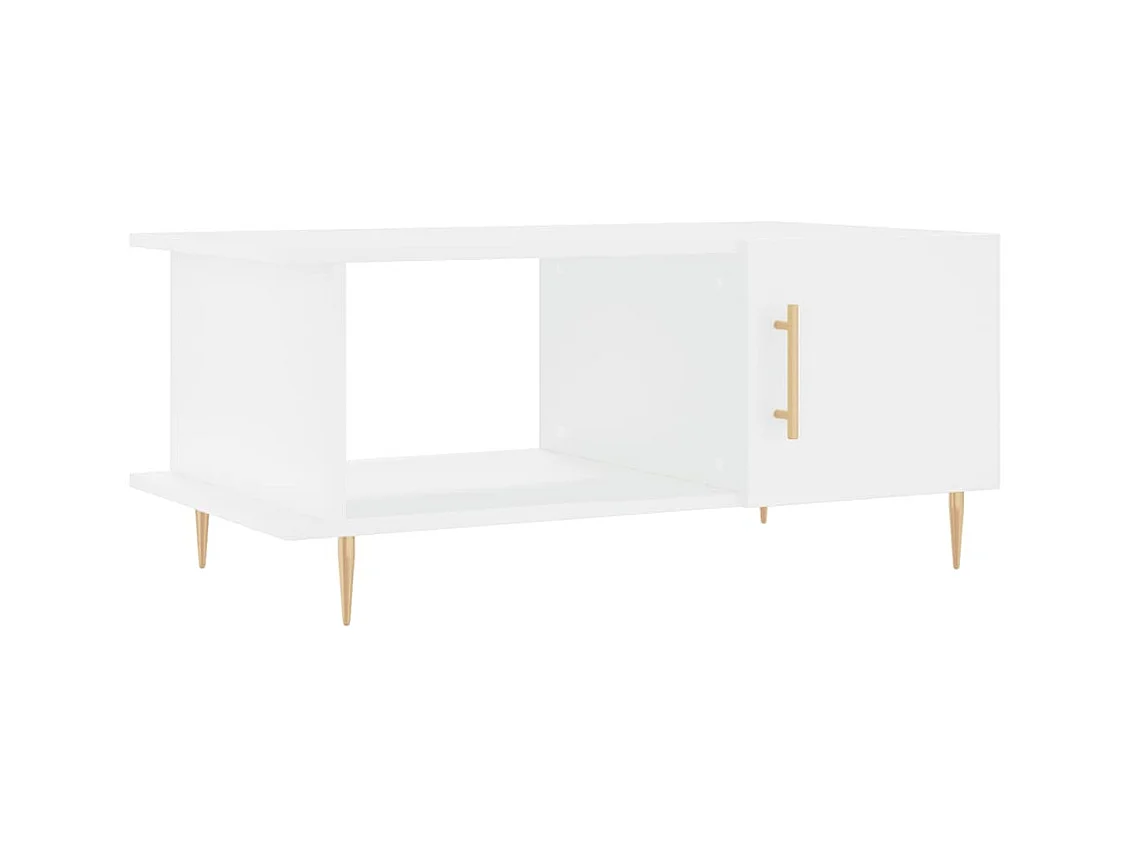 Table basse blanc 90x50x40 cm bois d'ingénierie