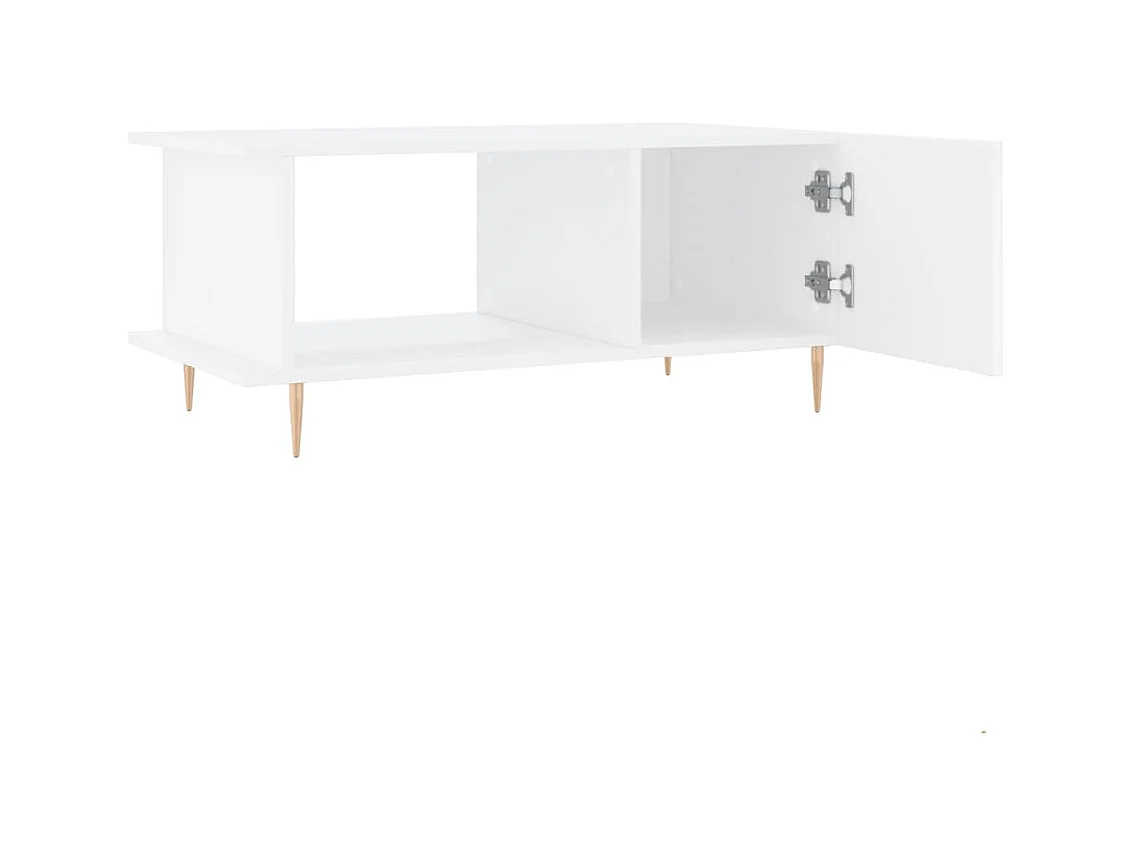 Table basse blanc 90x50x40 cm bois d'ingénierie