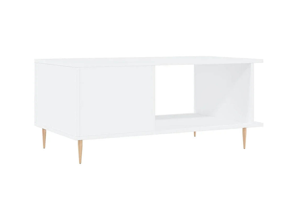 Table basse blanc 90x50x40 cm bois d'ingénierie