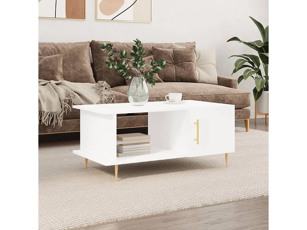 Gold Salontafel wit 90x50x40 cm samengesteld hout