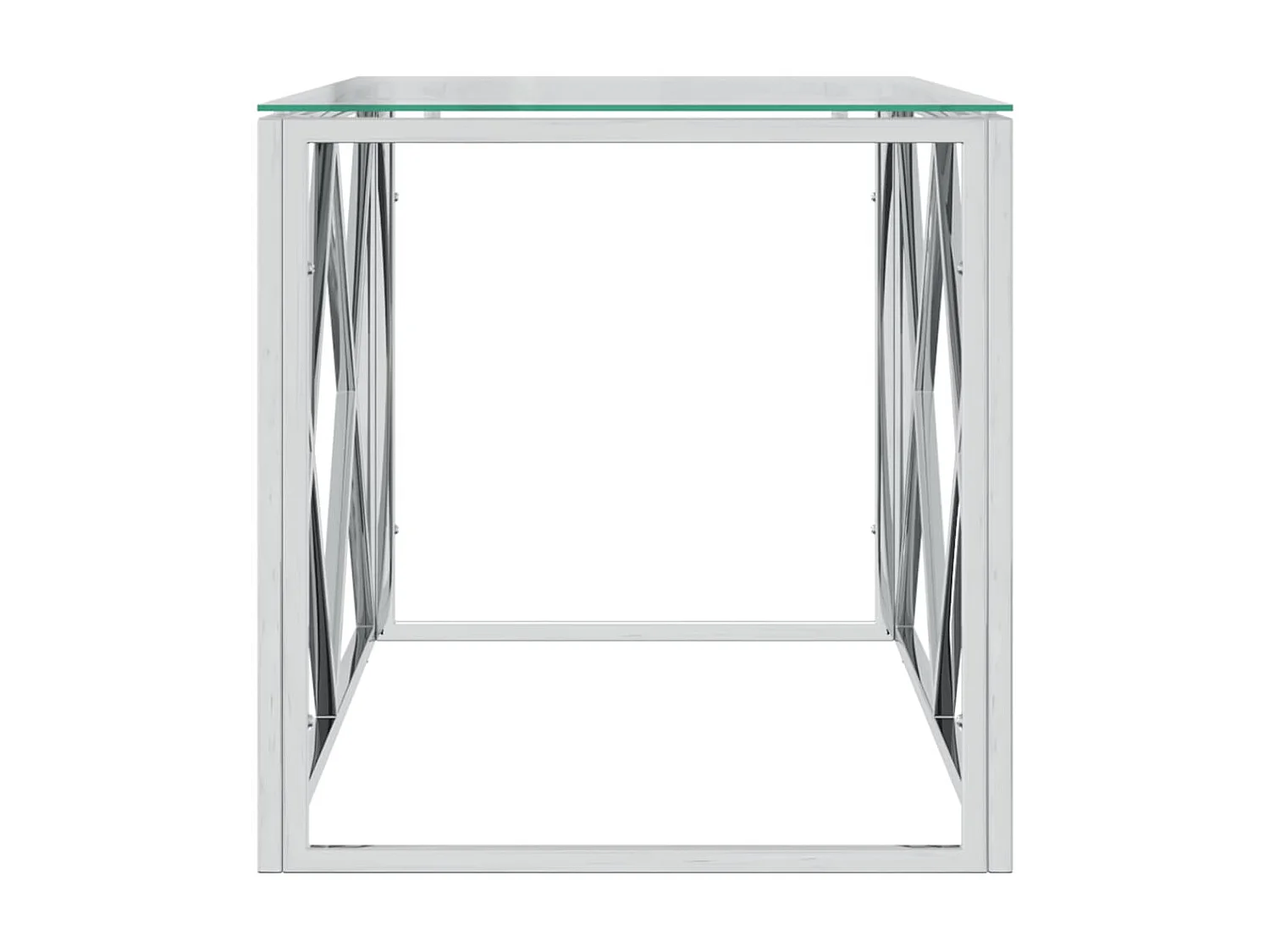 Table basse 110x45x45 cm acier inoxydable et verre