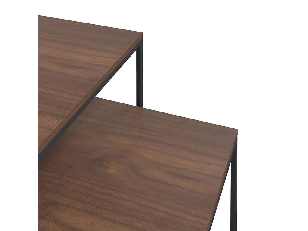 Ensemble de table basse 2 pcs Bois d'ingénierie et métal