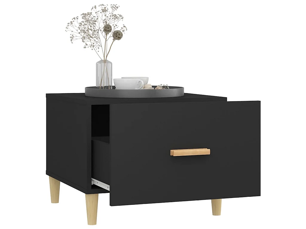 Tables basses 2 pcs noir 50x50x40 cm bois d'ingénierie