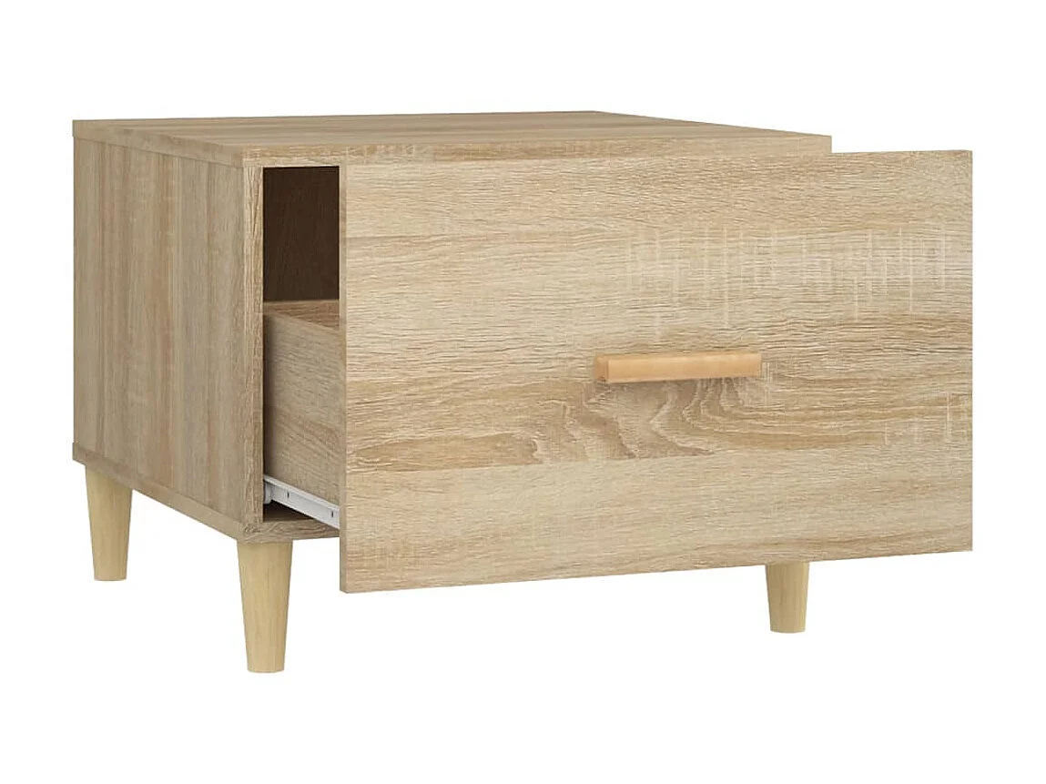 Mesas de centro doradas 2 piezas roble sonoma 50x50x40 cm madera contrachapada