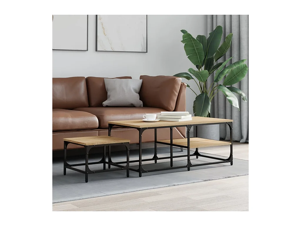 Tables basses gigognes 2 pcs chêne sonoma bois d'ingénierie