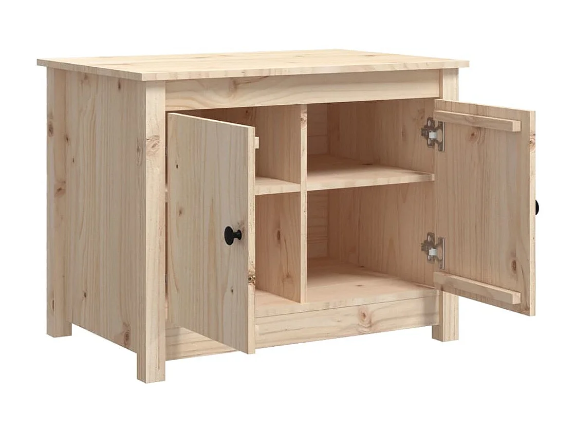 Mesa de centro dourada 71x49x55 cm Madeira maciça de pinho