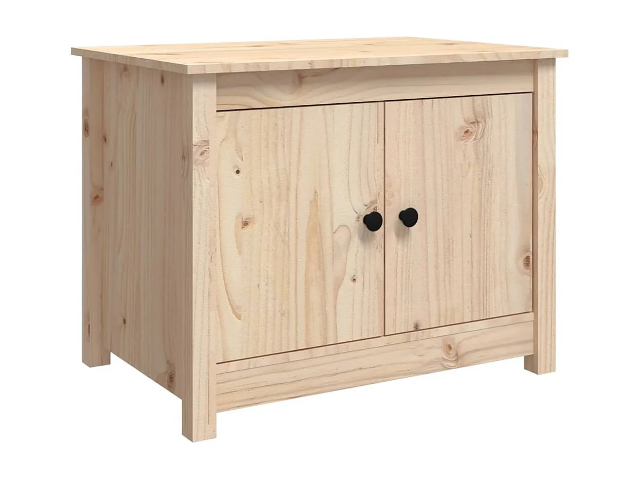 Mesa de centro dourada 71x49x55 cm Madeira maciça de pinho
