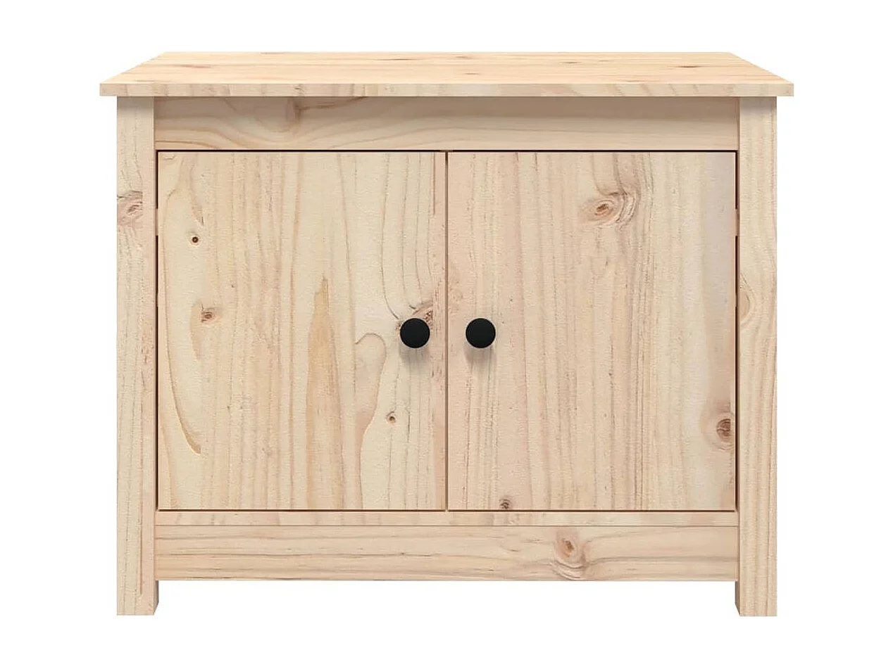 Mesa de centro dourada 71x49x55 cm Madeira maciça de pinho