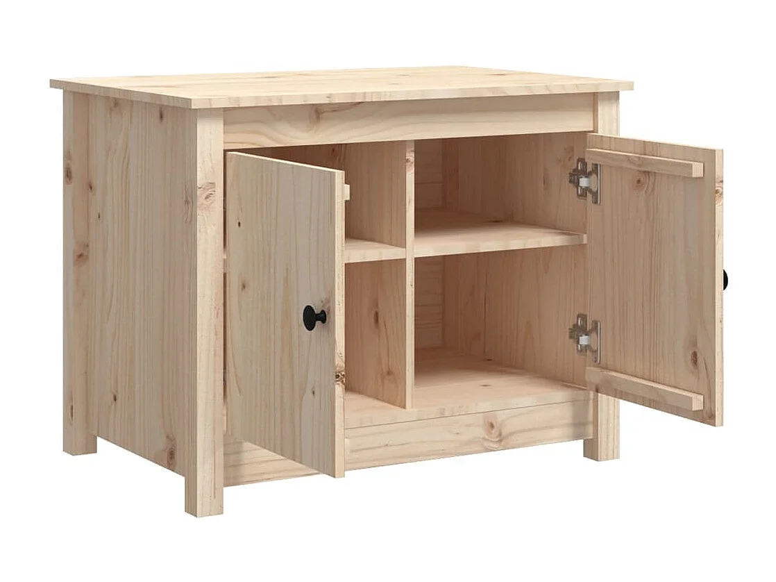 Mesa de centro dourada 71x49x55 cm Madeira maciça de pinho