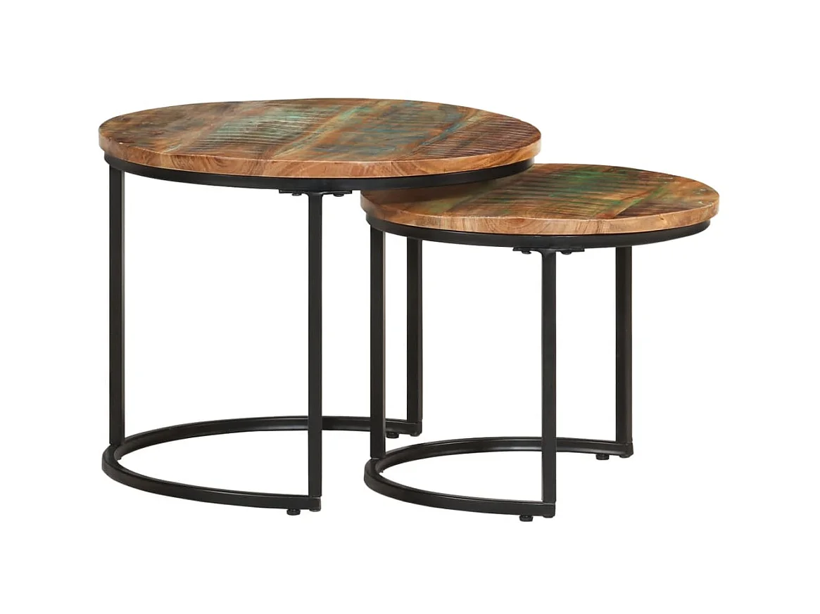 Tables gigognes 2 pcs Bois de récupération massif