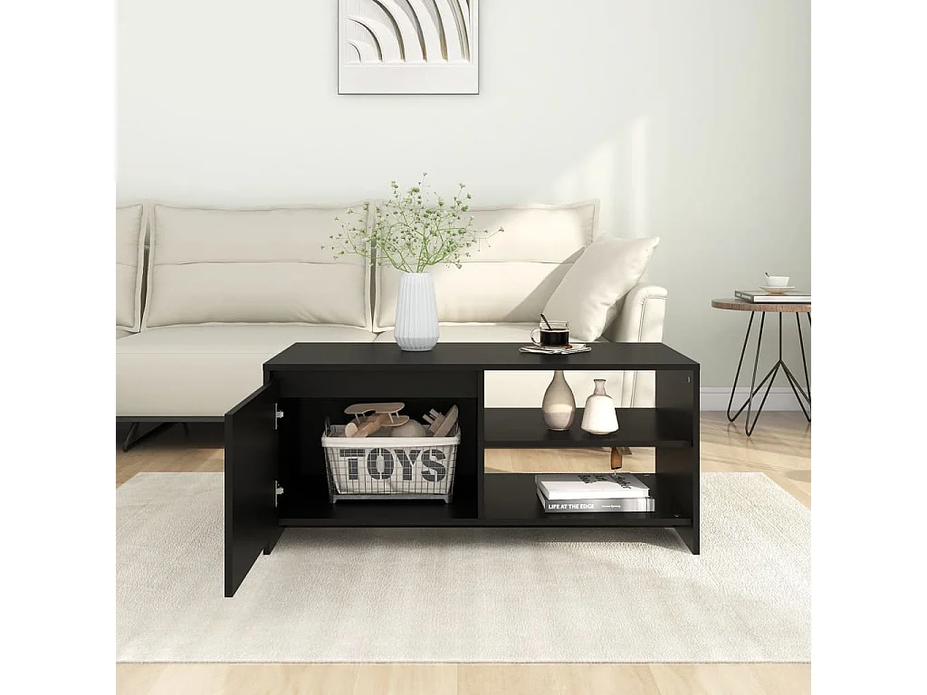 Gold Salontafel Zwart 102x50x45 cm Bewerkt hout