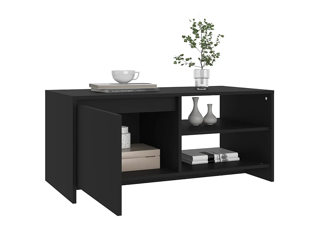 Gold Salontafel Zwart 102x50x45 cm Bewerkt hout