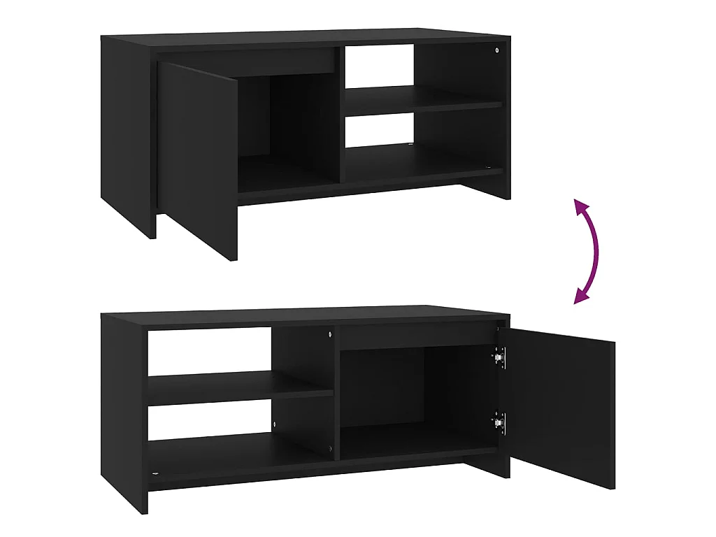 Gold Salontafel Zwart 102x50x45 cm Bewerkt hout