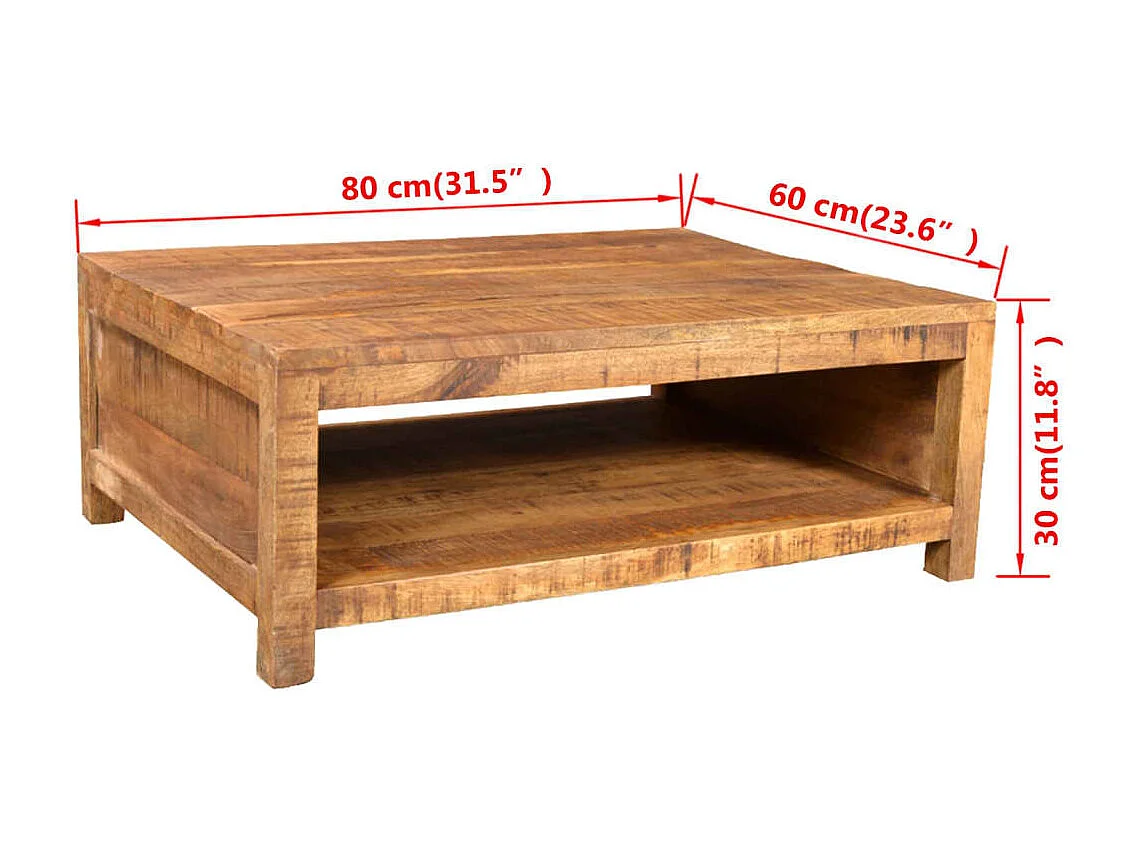 Goudkleurige salontafel Massief mangohout