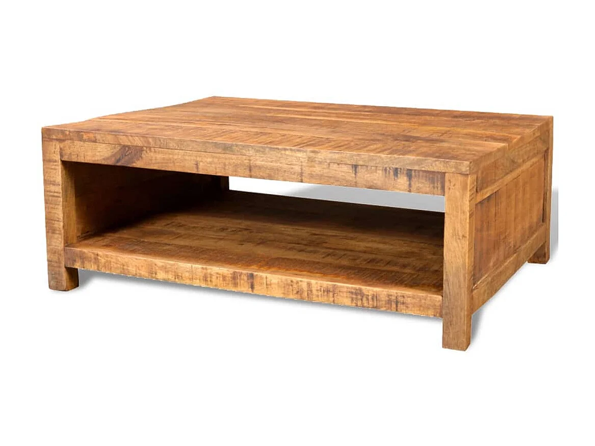 Mesa de centro dorada Madera maciza de mango