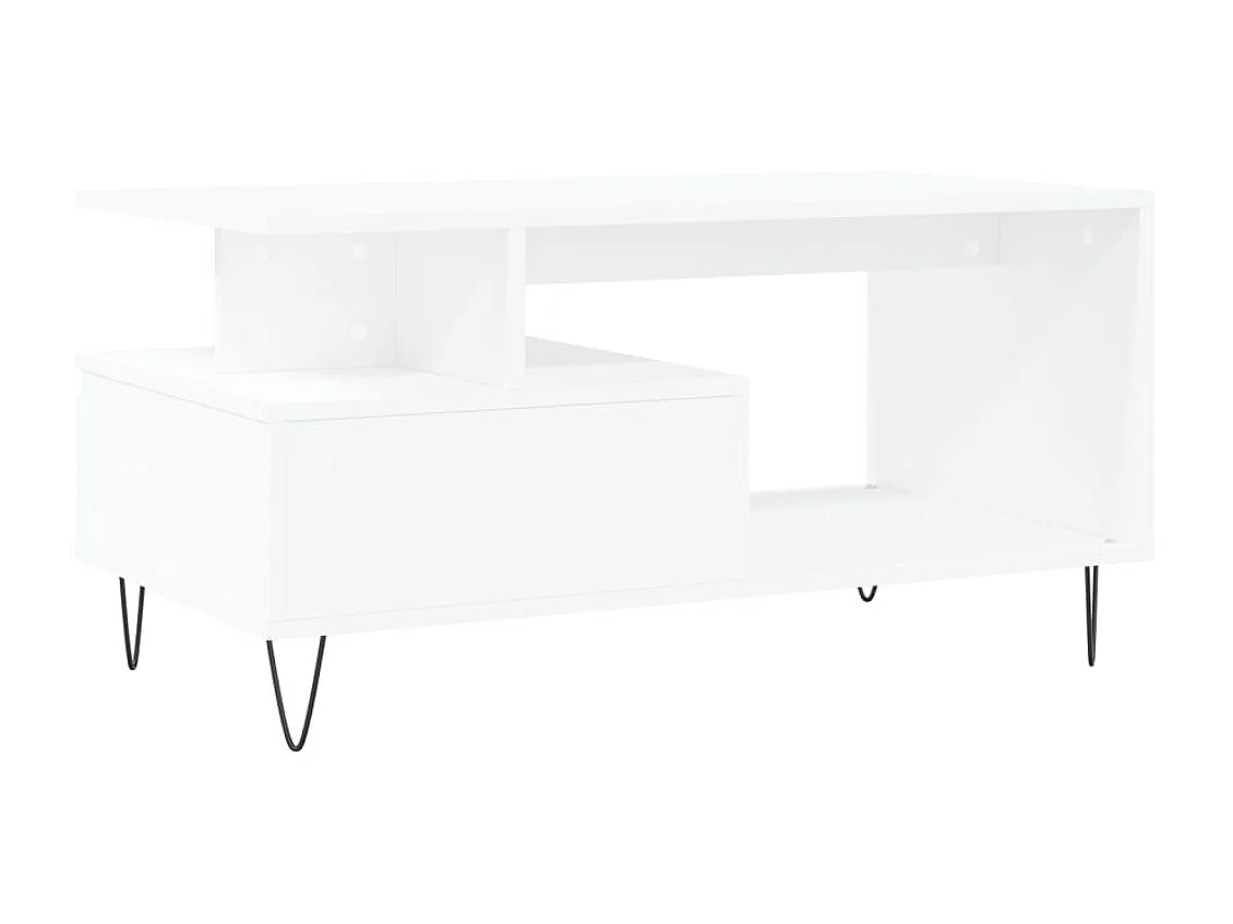 Mesa de centro dourada branca 90x49x45 cm Madeira trabalhada