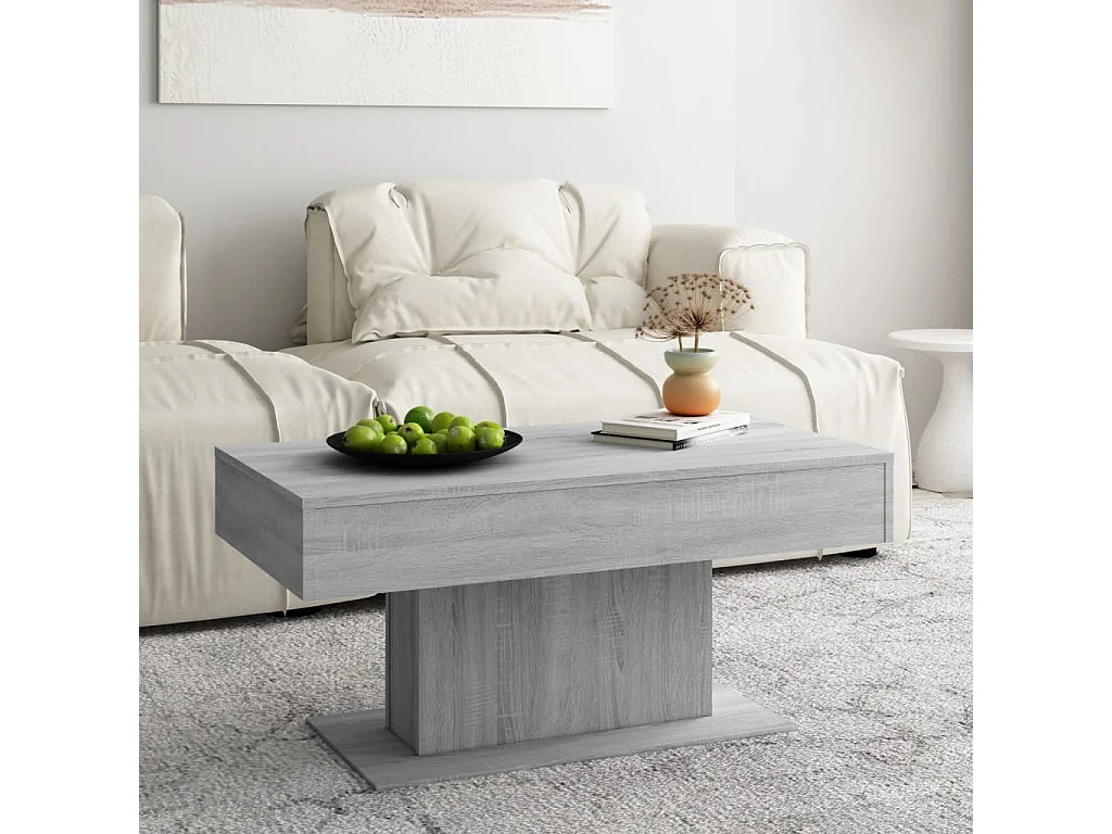 Table basse Sonoma gris 96x50x45 cm Bois d'ingénierie