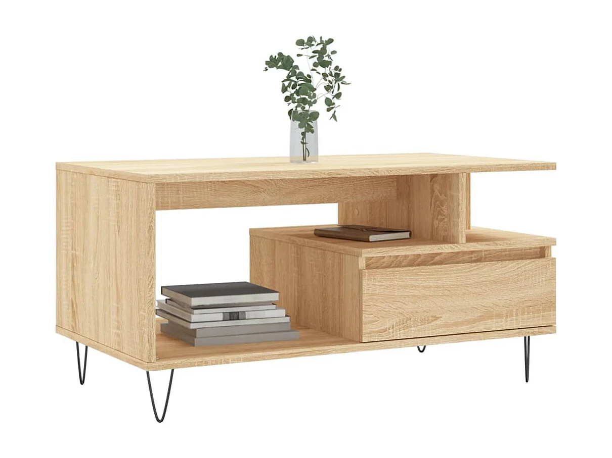 Table basse Chêne sonoma 90x49x45 cm Bois d'ingénierie