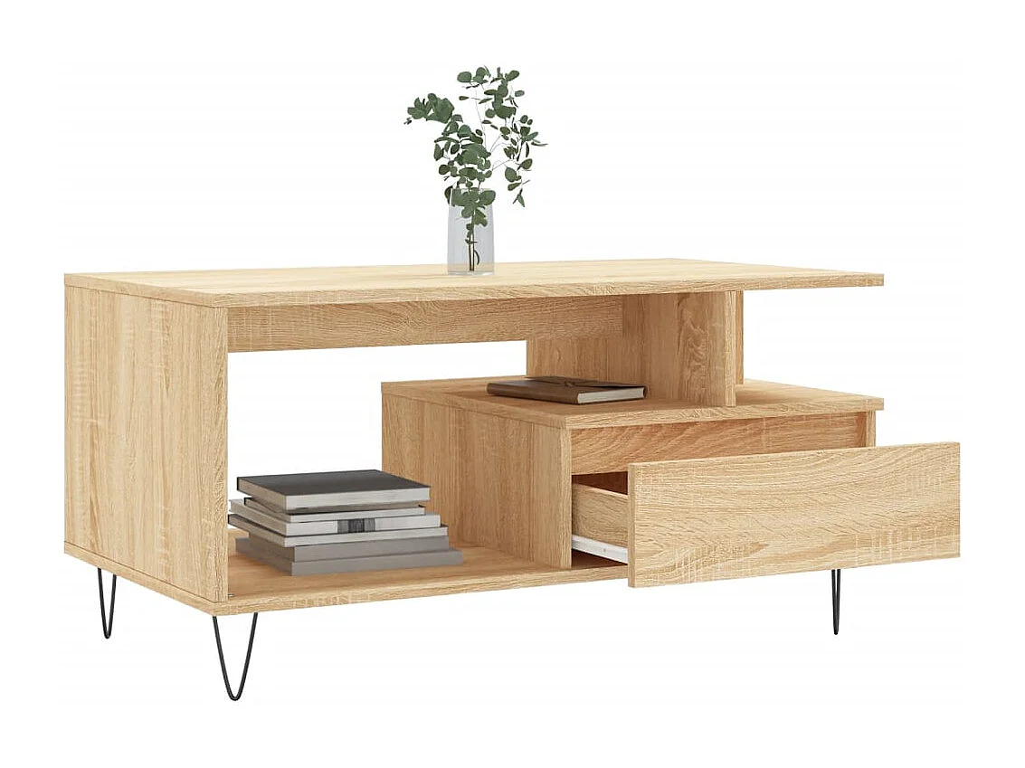 Table basse Chêne sonoma 90x49x45 cm Bois d'ingénierie