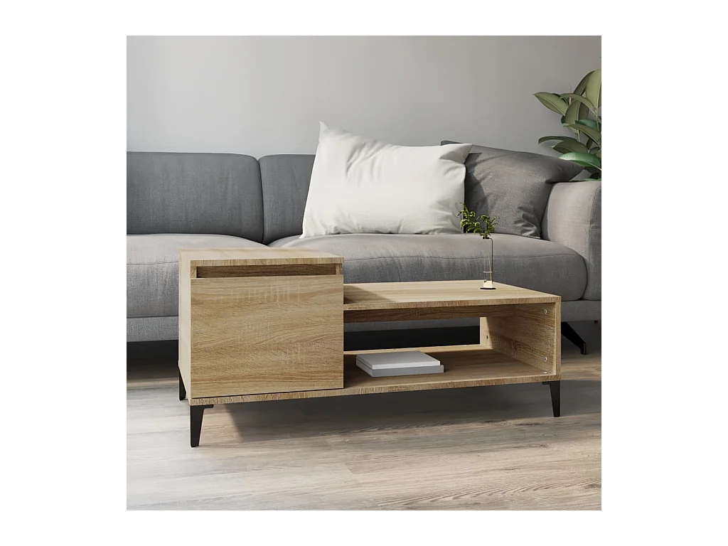 Table basse Chêne sonoma 100x50x45 cm Bois d'ingénierie