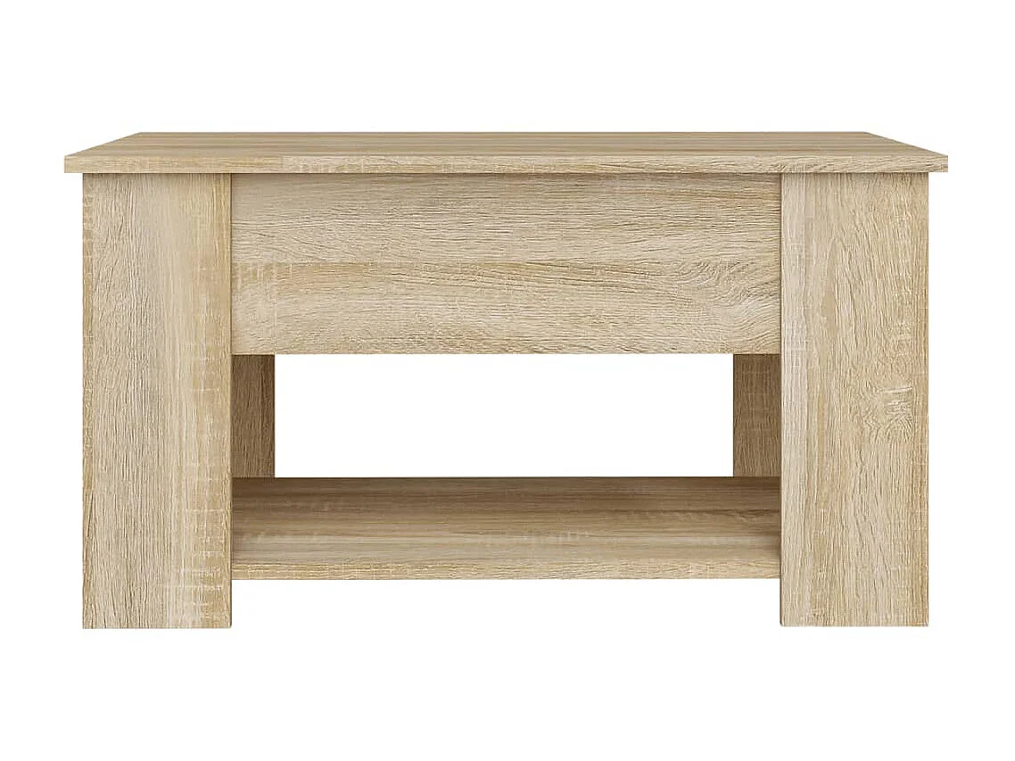 Mesa de centro dourada carvalho Sonoma 79x49x41 cm Madeira trabalhada