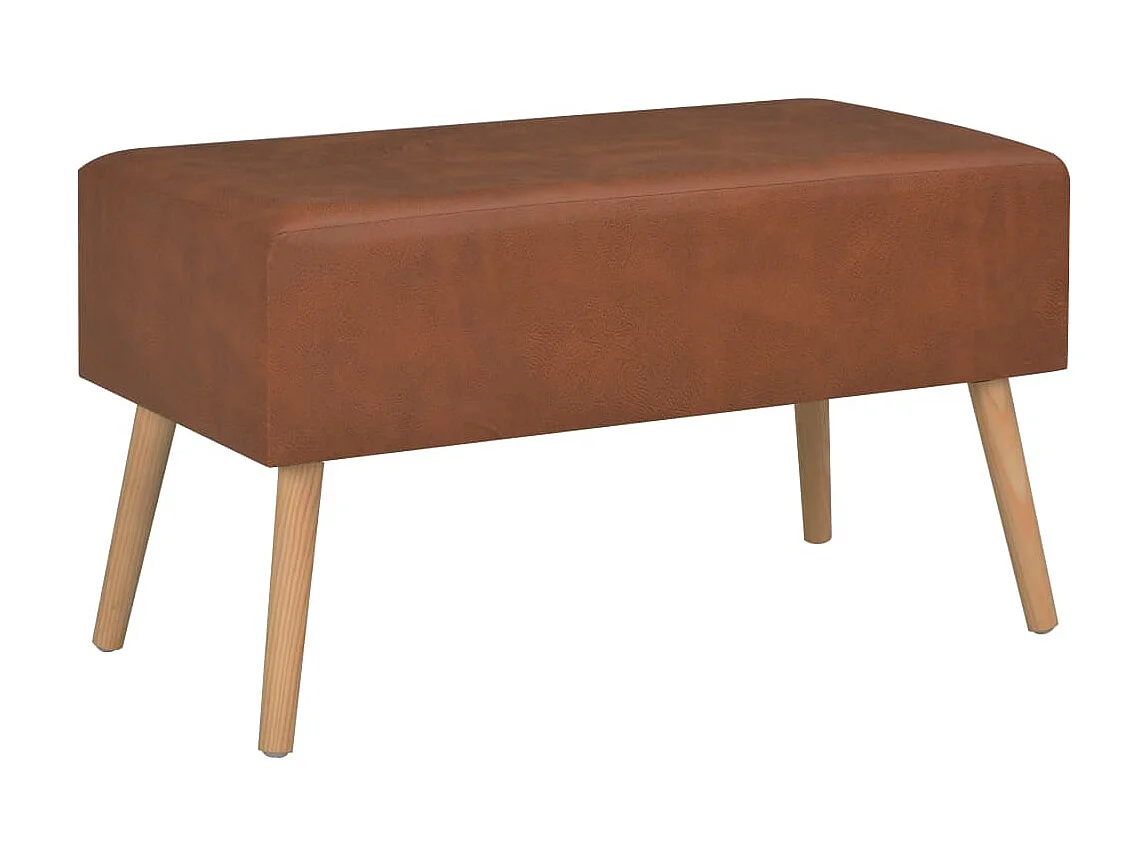 Tavolino Gold Marrone 80x40x46 cm Ecopelle