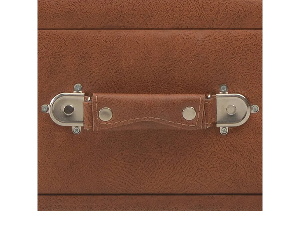 Tavolino Gold Marrone 80x40x46 cm Ecopelle