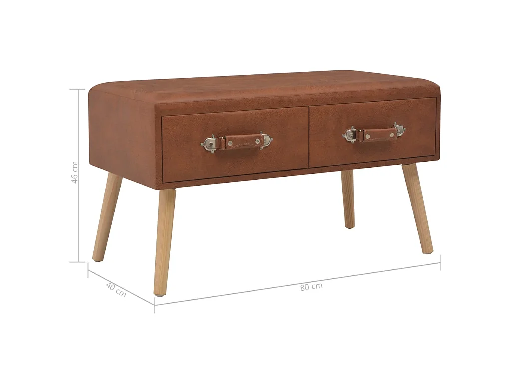 Gold Couchtisch Braun 80x40x46 cm Kunstleder