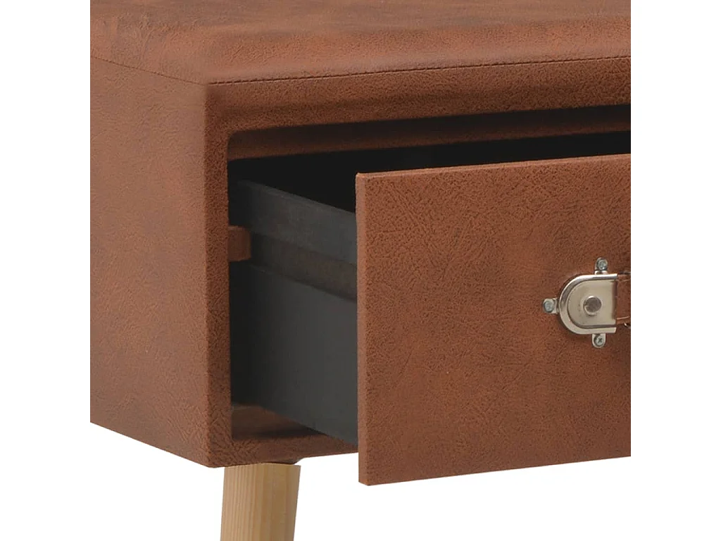 Gold Couchtisch Braun 80x40x46 cm Kunstleder