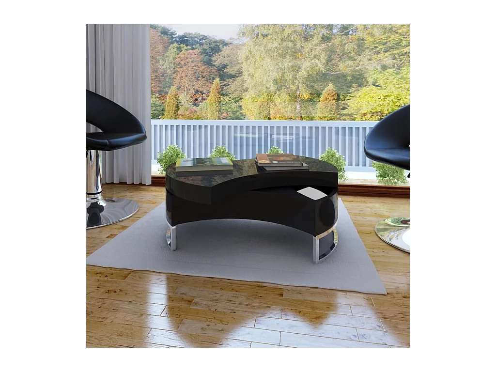 Gouden verstelbare vorm salontafel hoogglans zwart