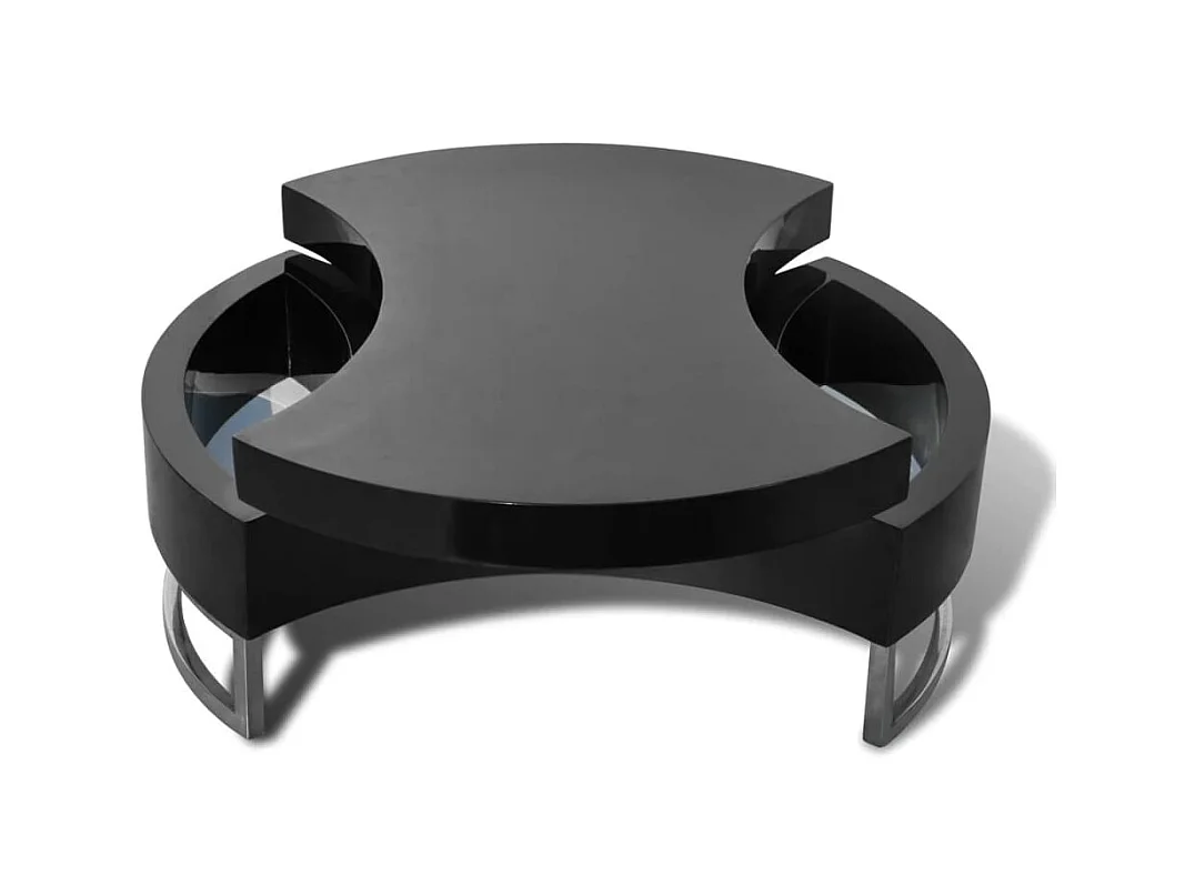 Gouden verstelbare vorm salontafel hoogglans zwart