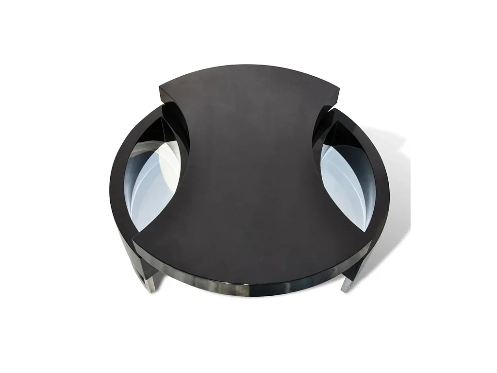 Gouden verstelbare vorm salontafel hoogglans zwart