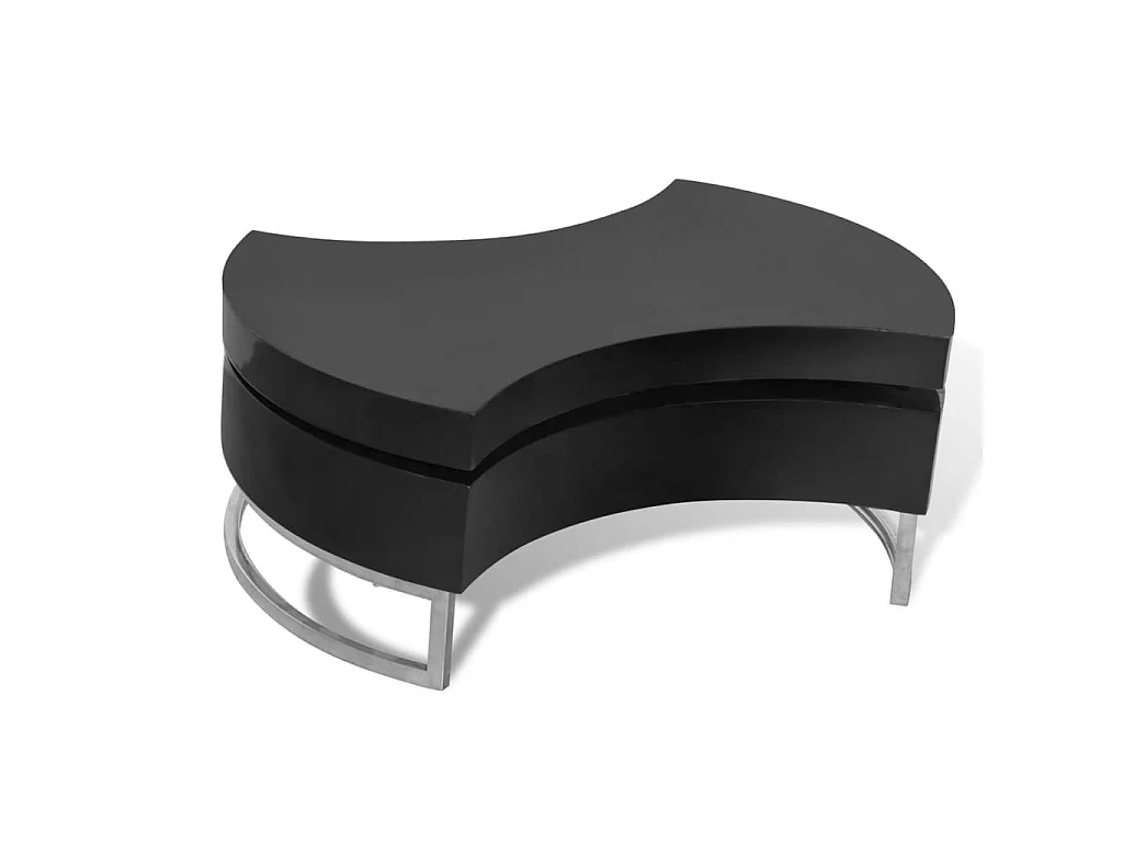 Gouden verstelbare vorm salontafel hoogglans zwart