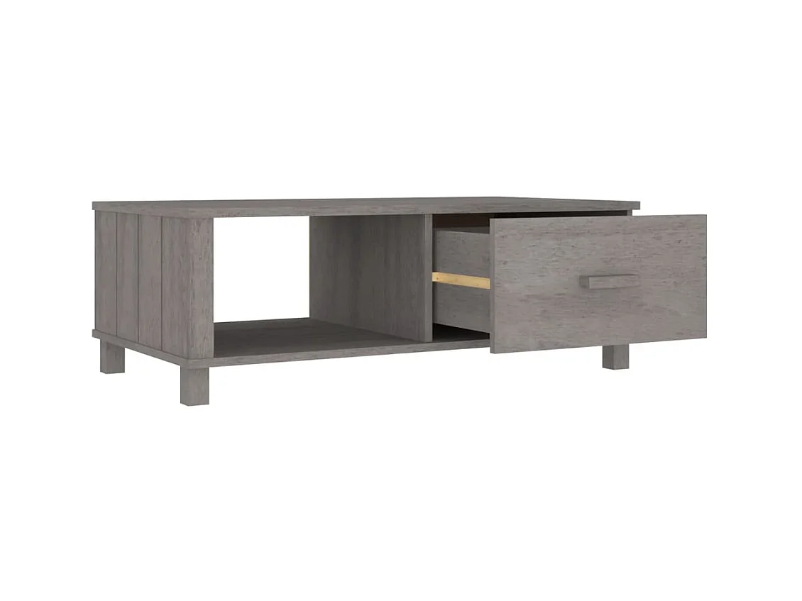 Gold Salontafel HAMAR Lichtgrijs 100x55x35 cm Massief grenenhout