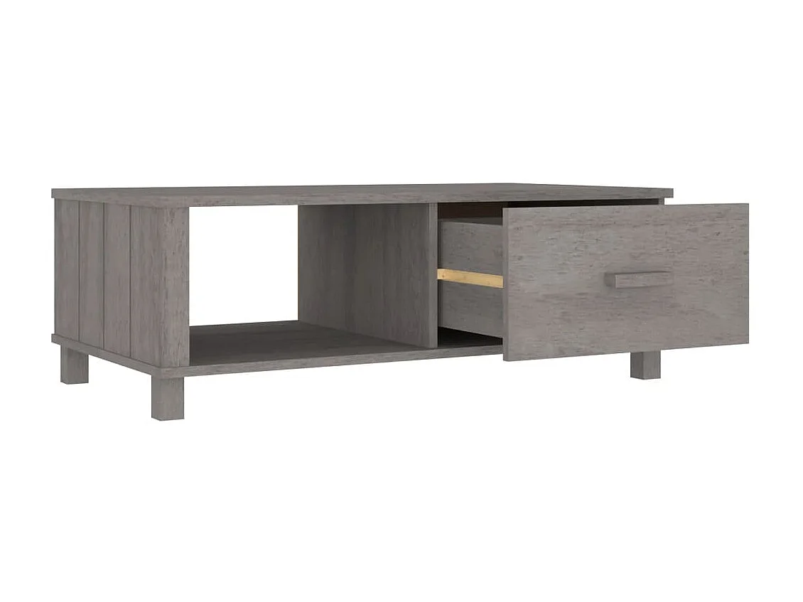 Mesa de centro dorada HAMAR Gris claro 100x55x35 cm Madera maciza de pino