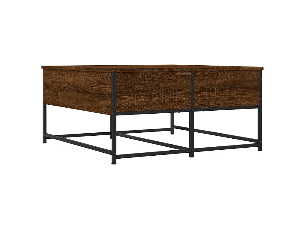 Table basse chêne marron 80x80x40 cm bois d'ingénierie