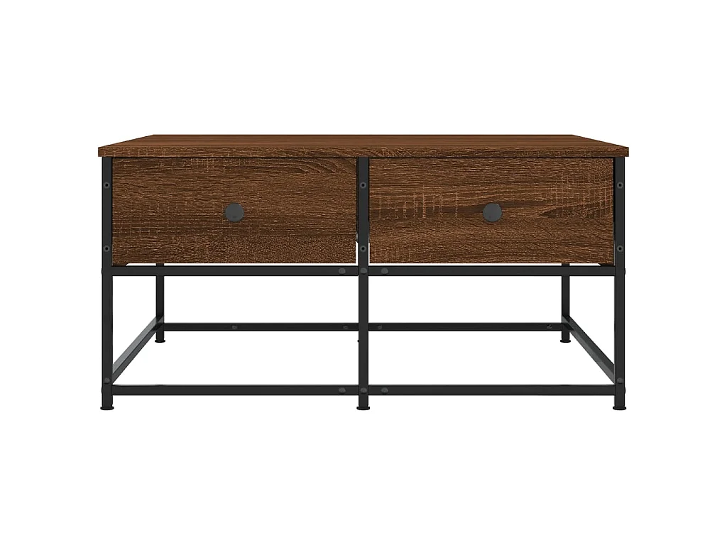 Table basse chêne marron 80x80x40 cm bois d'ingénierie