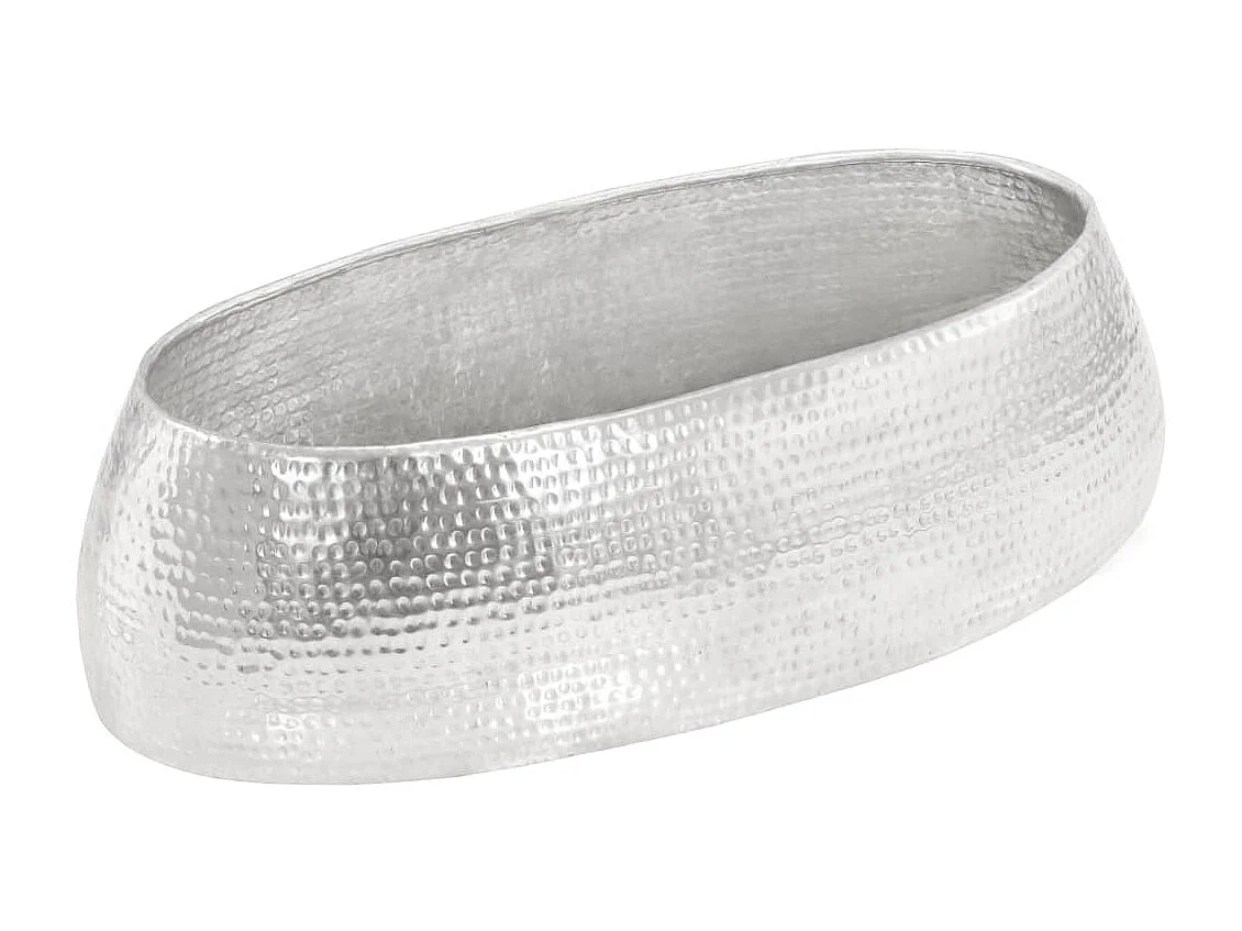 Silberner gehämmerter Couchtisch 100 x 50 x 28 cm Aluminium