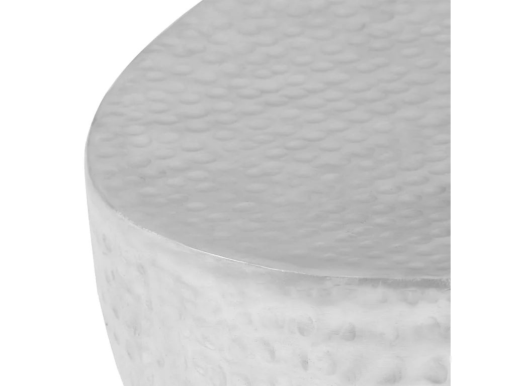 Silberner gehämmerter Couchtisch 100 x 50 x 28 cm Aluminium