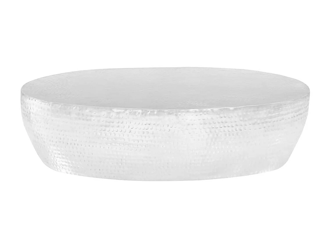 Tavolino martellato argento 100 x 50 x 28 cm Alluminio