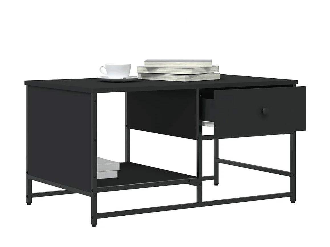 Tavolino Gold nero 85,5x51x45 cm in multistrato