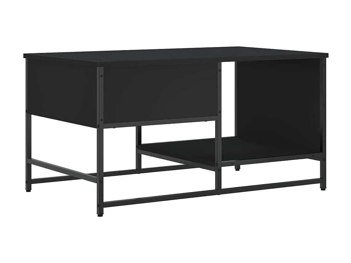 Mesa de centro dourada preta 85,5x51x45 cm madeira projetada